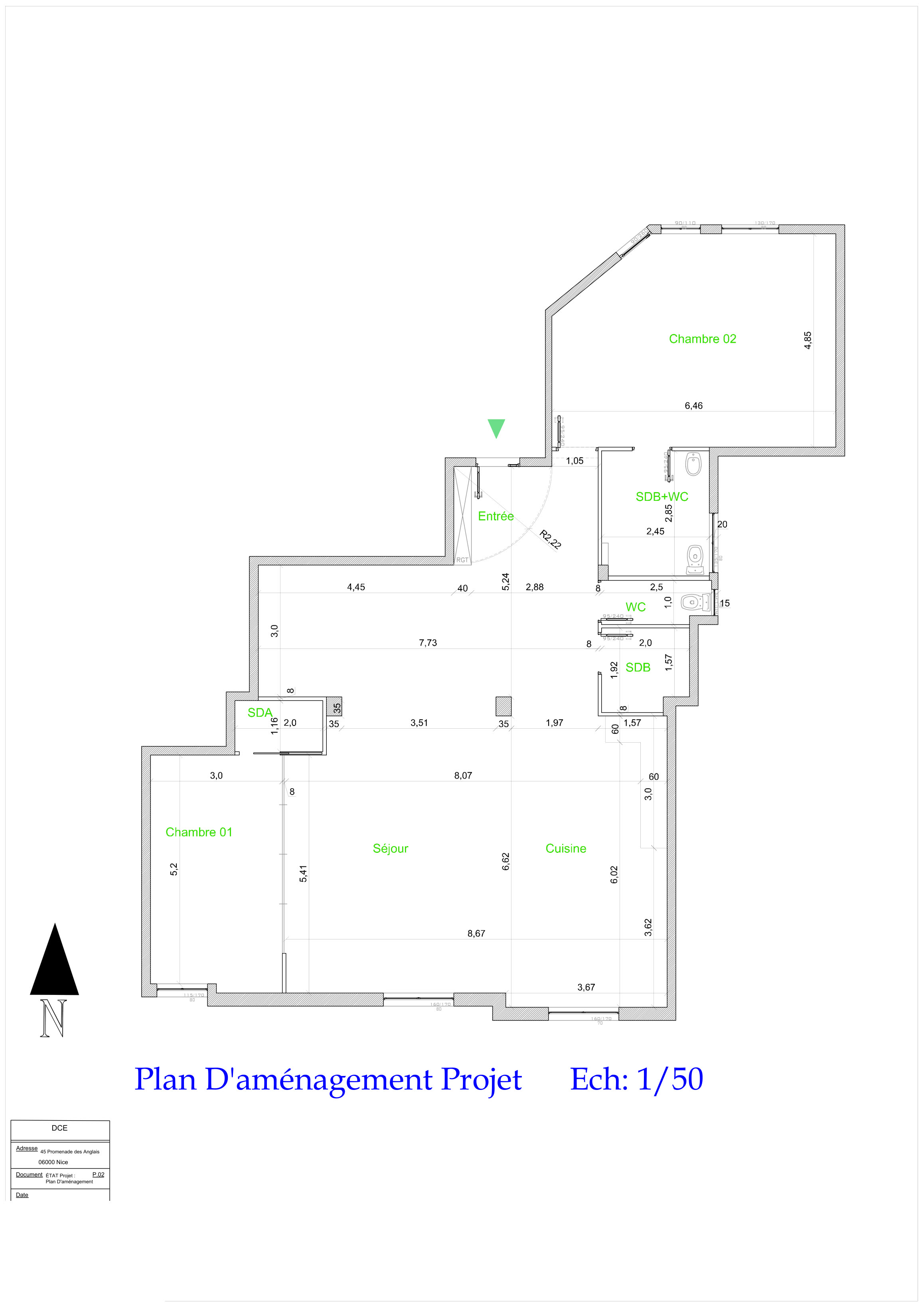 Plan DCE coté au 1/50